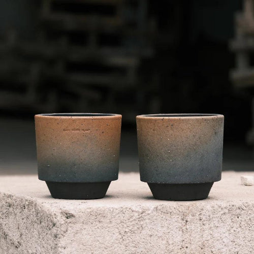 5-inch brown terracotta pots, featuring smooth finish and drainage hole. Perfect for small indoor plants with stylish design.