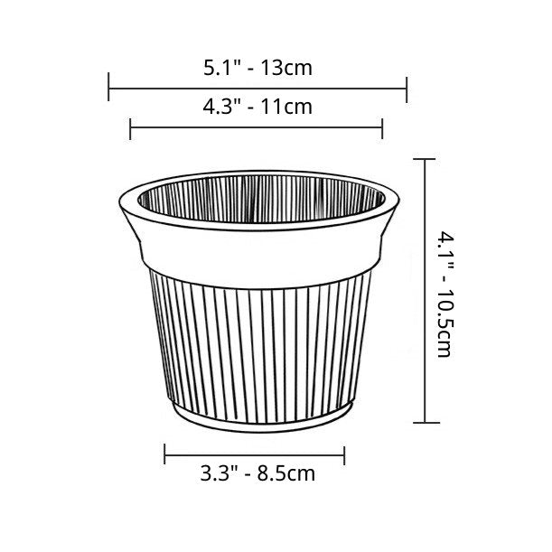 Brulee Cup planter -White Russian (random pattern)Claywares