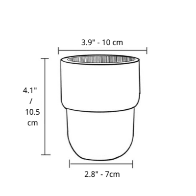 Tiny 4-inch carry cup clay pot, ideal for succulents. Compact and minimalist design, perfect for adding a subtle touch to any space.