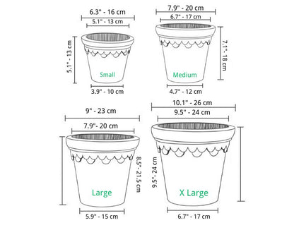 Clover planter - White Russian (random pattern)Claywares