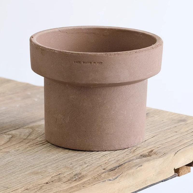 7-inch large rustic cone-shaped terracotta planter, natural brown clay pot perfect for medium indoor plants, adding earthy elegance.