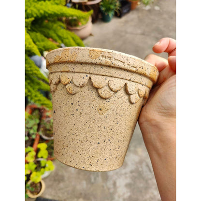 Clover planter - Marrakech(brown)Claywares