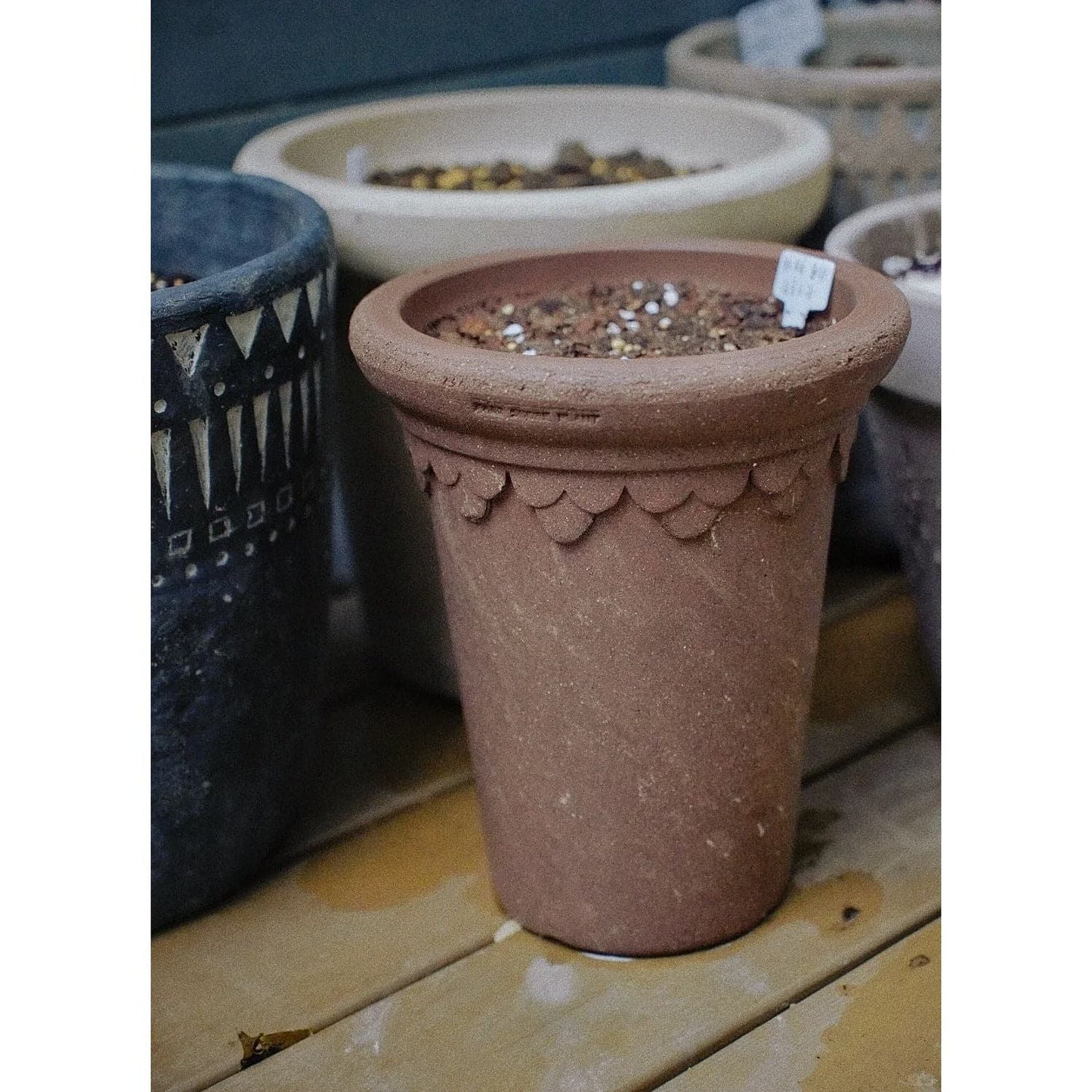 Clover (Tall) planter - Marrakech(brown)Claywares