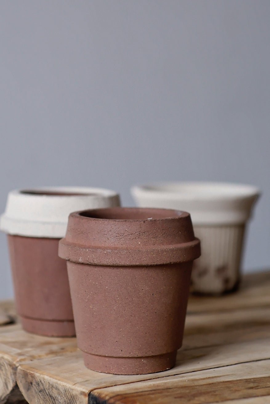 Coffee Cup planter - ChocolateClaywares