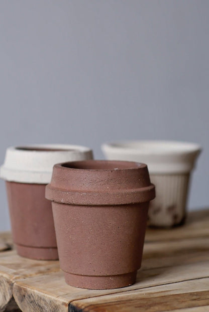 Coffee Cup planter - ChocolateClaywares