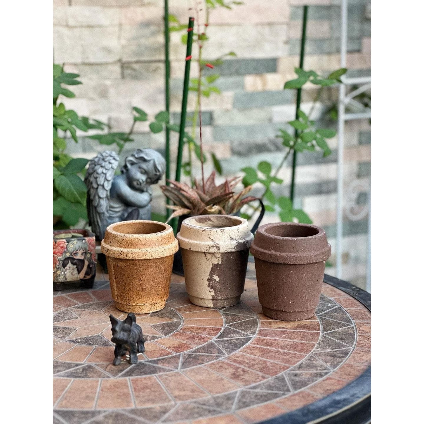 Coffee Cup planter - Marrakech(brown)Claywares