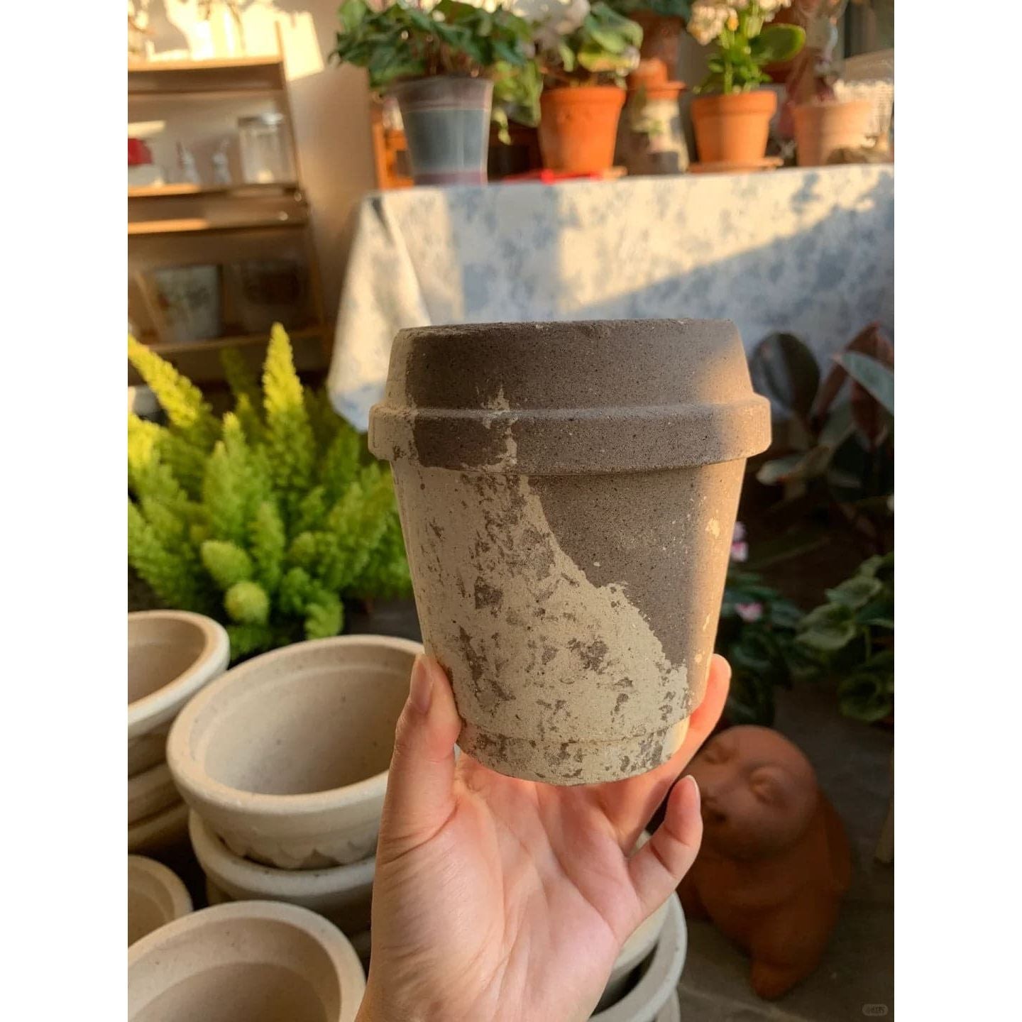 Coffee Cup planter - White Russian (blend)Claywares